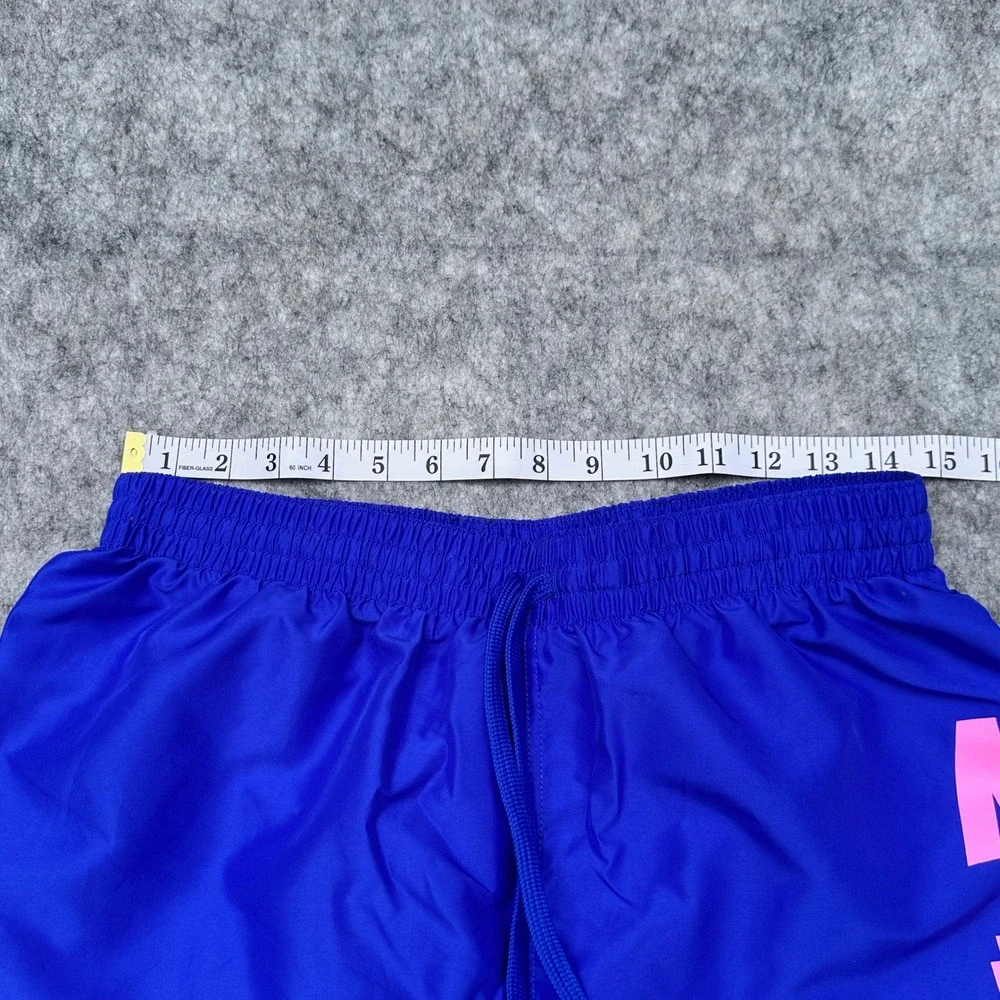 Nike Mens Swim Trunks Navy Blue Pink Pixel Logo Graphic Shorts NESSD514KO M
